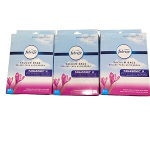 Febreze Panasonic‎ U Vacuum Bags 3-Pack Lot of 3 Boxes Light Wear Open Box